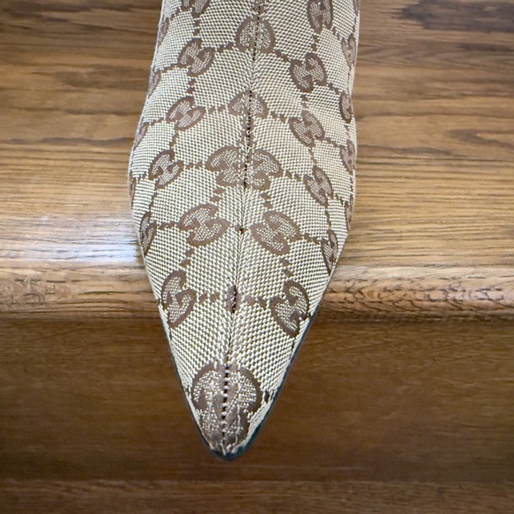 Gucci Monogram GG Logo Fabric Pointed Toe Ankle Boots 9 NEW - Picture 12 of 12